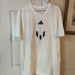 Adidas White Black Logo Short Sleeve Tee